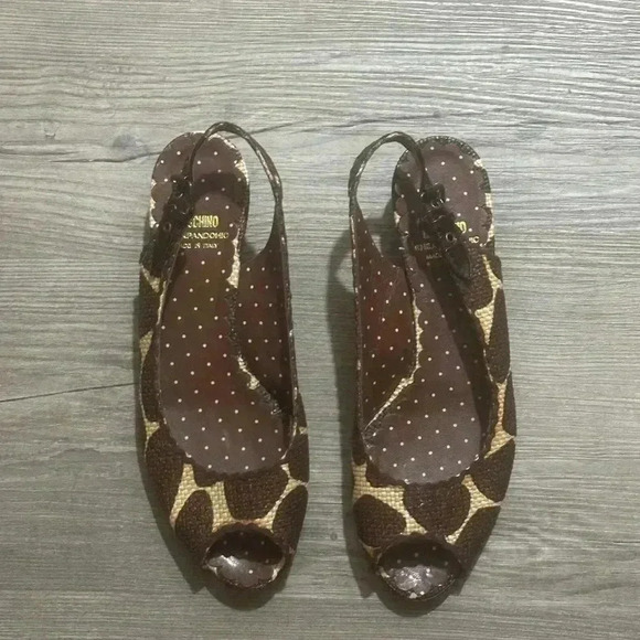 Moschino Giraffe Print Heels size 38 7 Made in Italy - Picture 2 of 5